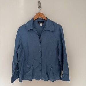 Vintage Jones New York Blue Button-up Blouse